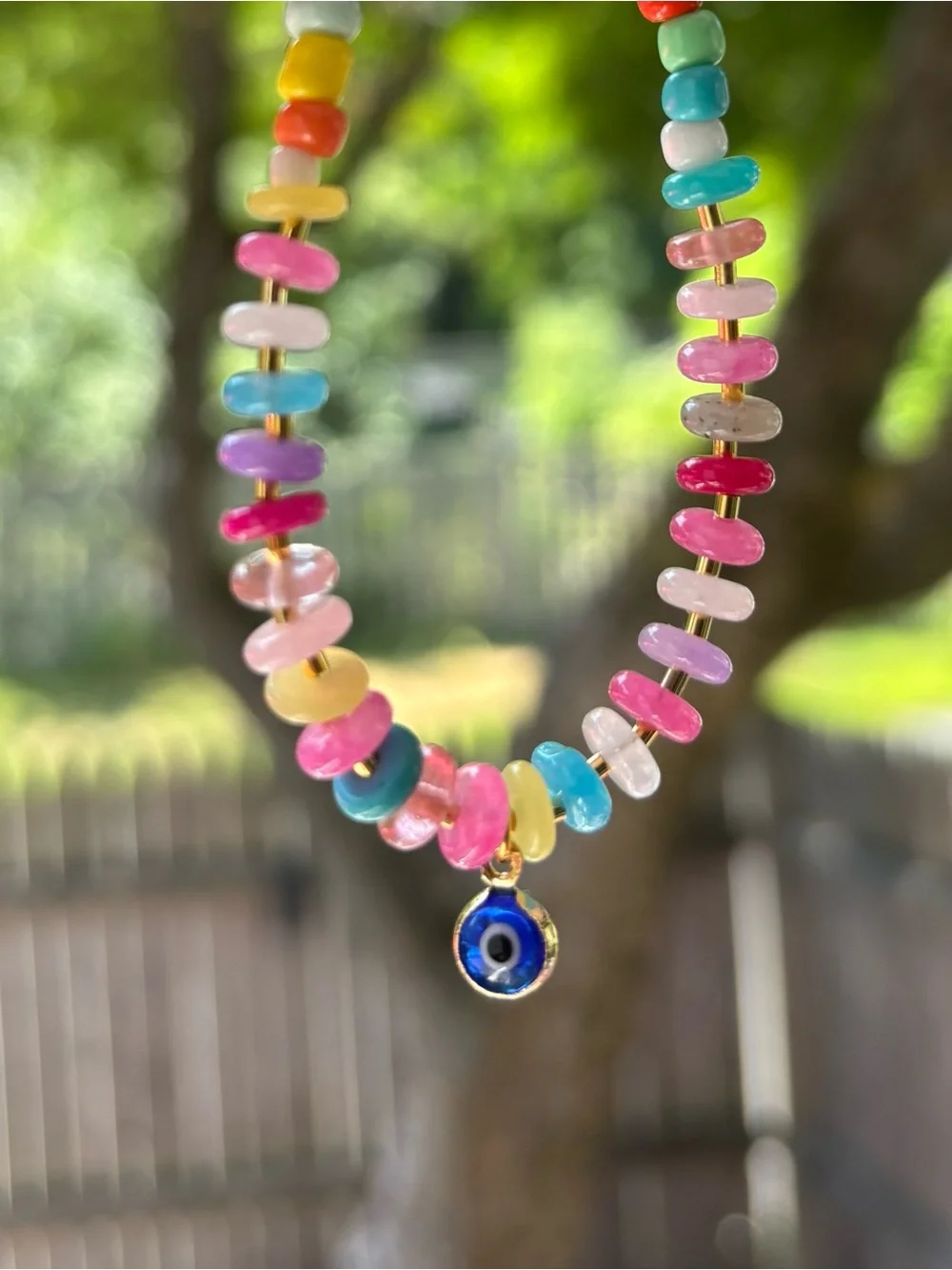 🧿 Colorful PhoneCharm Beaded Phone charm/strap with Evil Eye Charm. Handmade